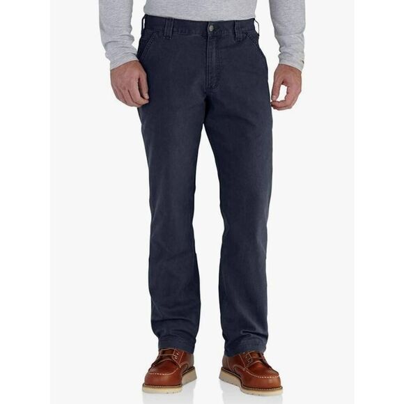 Carhartt Men's 38x28 Rugged Flex Rigby Dungaree Work Pant Navy Relaxed Fit Canva - Picture 10 of 10